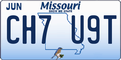 MO license plate CH7U9T