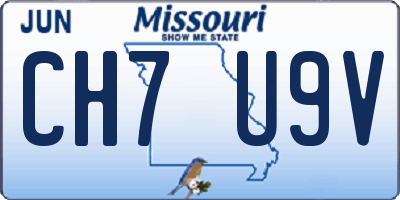 MO license plate CH7U9V