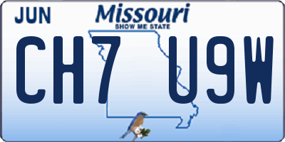 MO license plate CH7U9W