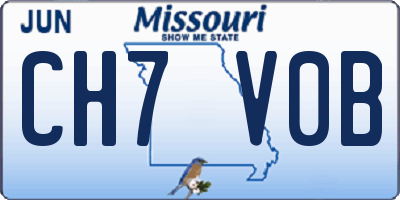 MO license plate CH7V0B