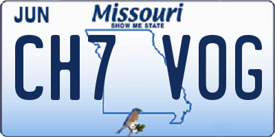 MO license plate CH7V0G