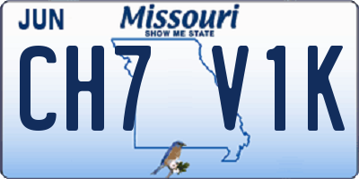 MO license plate CH7V1K