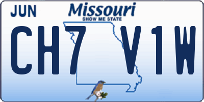 MO license plate CH7V1W