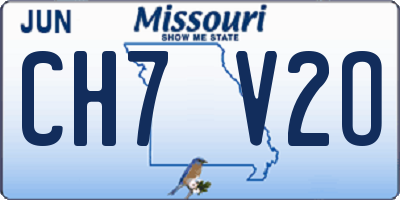MO license plate CH7V2O