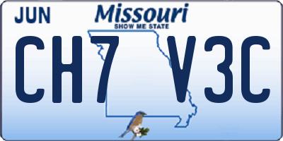 MO license plate CH7V3C