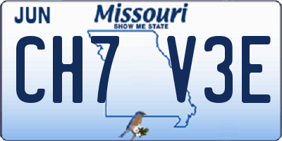 MO license plate CH7V3E