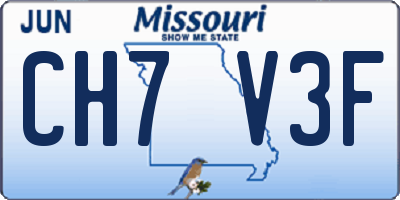 MO license plate CH7V3F