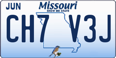 MO license plate CH7V3J