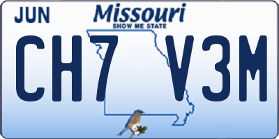 MO license plate CH7V3M