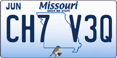 MO license plate CH7V3Q