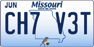 MO license plate CH7V3T