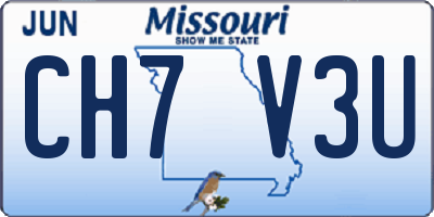 MO license plate CH7V3U