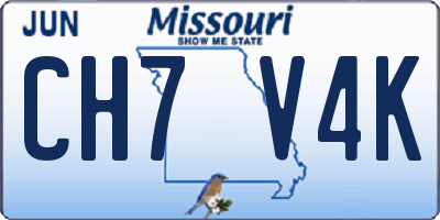 MO license plate CH7V4K