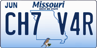 MO license plate CH7V4R