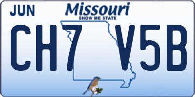 MO license plate CH7V5B