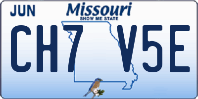 MO license plate CH7V5E