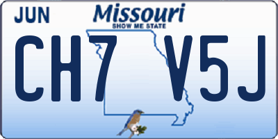 MO license plate CH7V5J