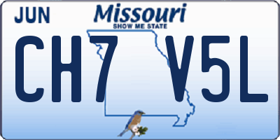 MO license plate CH7V5L