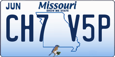 MO license plate CH7V5P