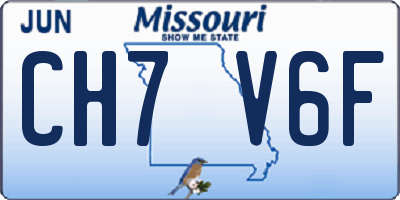 MO license plate CH7V6F