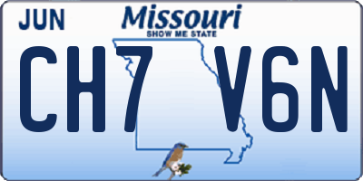 MO license plate CH7V6N