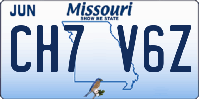 MO license plate CH7V6Z