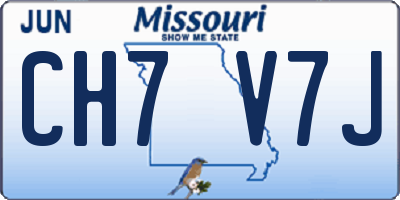 MO license plate CH7V7J