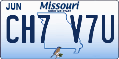 MO license plate CH7V7U