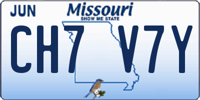 MO license plate CH7V7Y