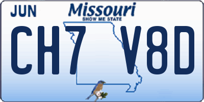 MO license plate CH7V8D