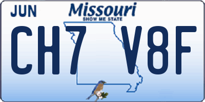 MO license plate CH7V8F