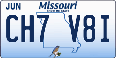 MO license plate CH7V8I