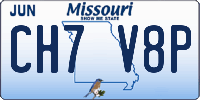 MO license plate CH7V8P