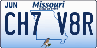 MO license plate CH7V8R