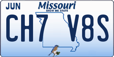 MO license plate CH7V8S