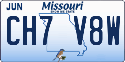 MO license plate CH7V8W