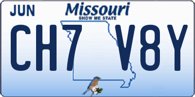 MO license plate CH7V8Y