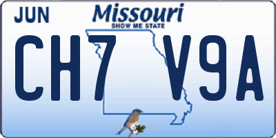 MO license plate CH7V9A