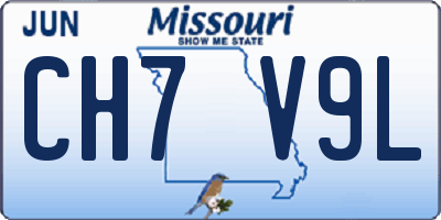 MO license plate CH7V9L