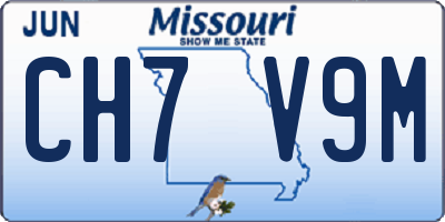 MO license plate CH7V9M