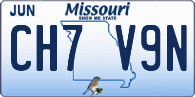 MO license plate CH7V9N