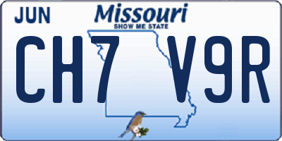 MO license plate CH7V9R