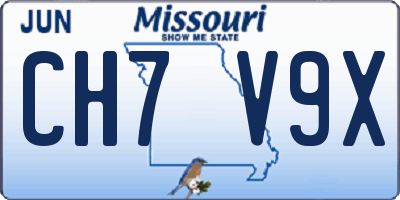 MO license plate CH7V9X