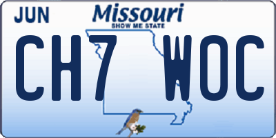 MO license plate CH7W0C