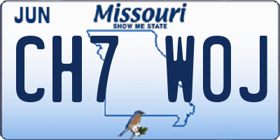 MO license plate CH7W0J