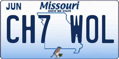 MO license plate CH7W0L