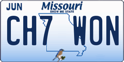 MO license plate CH7W0N
