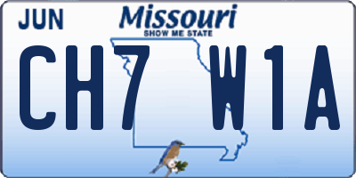 MO license plate CH7W1A