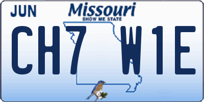 MO license plate CH7W1E