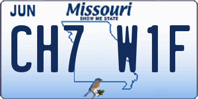 MO license plate CH7W1F
